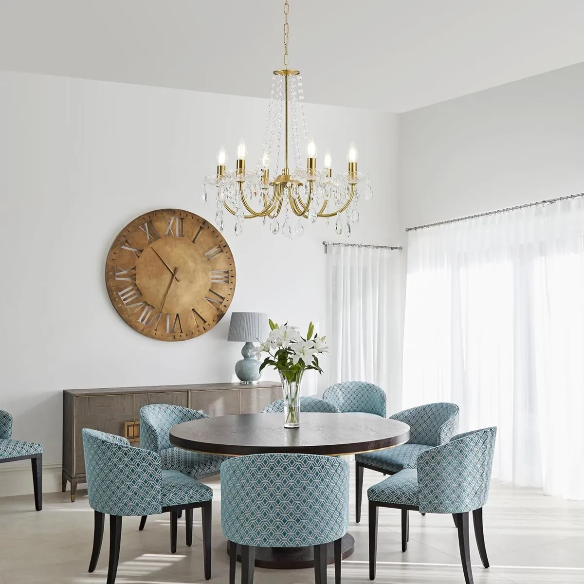 K9 Crystal Chandelier H 18.5" X W 21.3 - Image 3