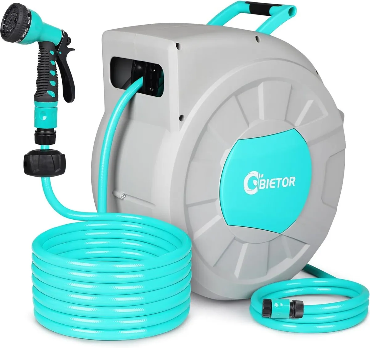 Retractable Garden Hose Reel 1 2" 35m+2m Water - Image 1