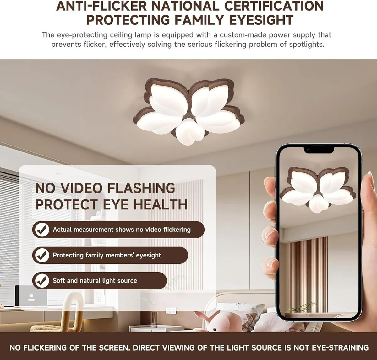 Smart Dimmable LED Ceiling Light 6580lm 5-Light - Image 4