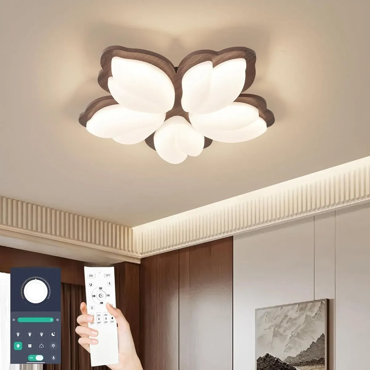 Smart Dimmable LED Ceiling Light 6580lm 5-Light - Image 1