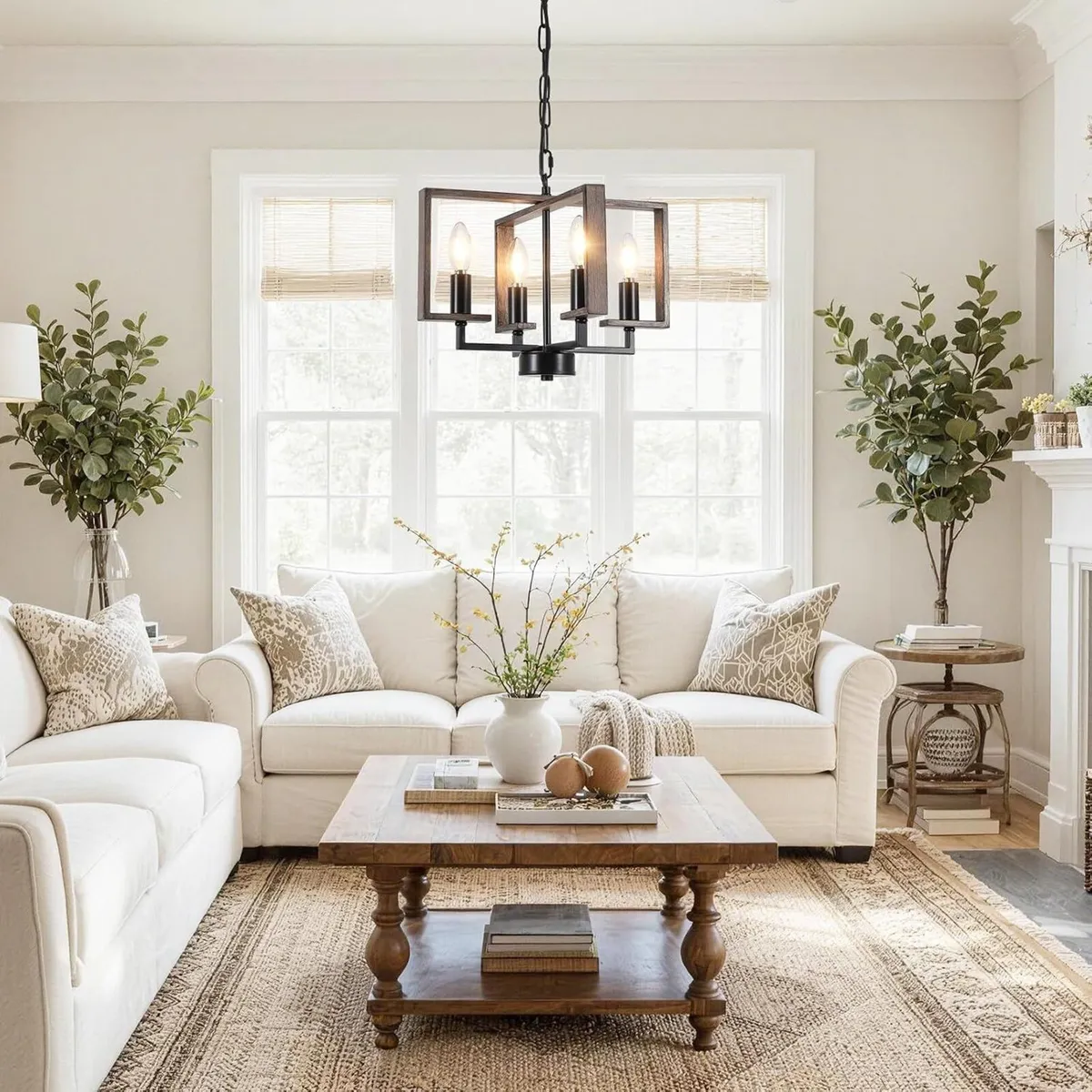 Chandeliers Ceiling Light 15” Imitation Wood - Image 4