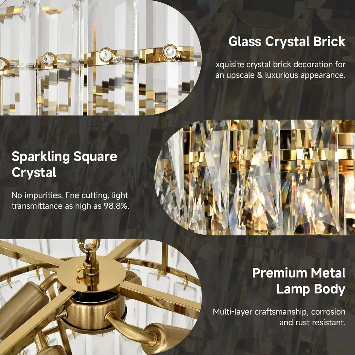 Modern Crystal Chandelier Round Luxury Pendant - Image 3