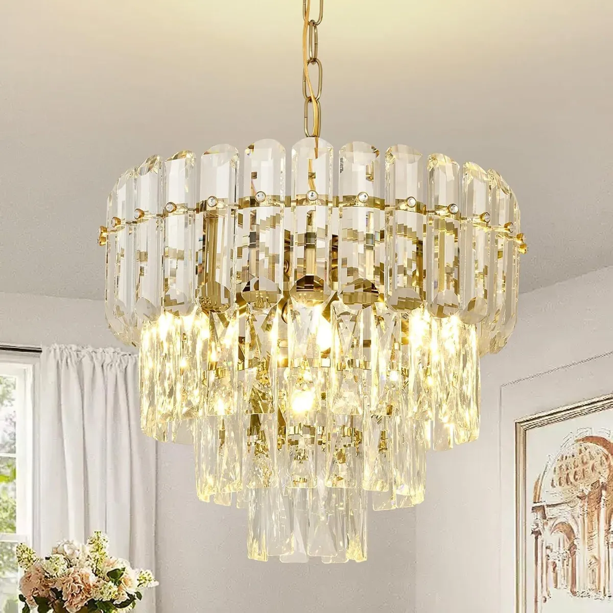 Modern Crystal Chandelier Round Luxury Pendant - Image 1
