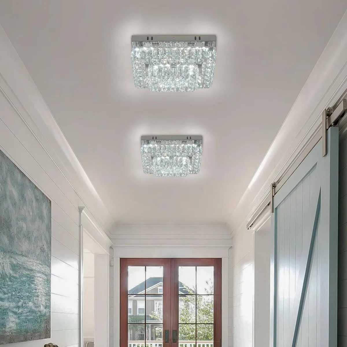 14 Inch Round Crystal Ceiling Light 3 Tier - Image 3