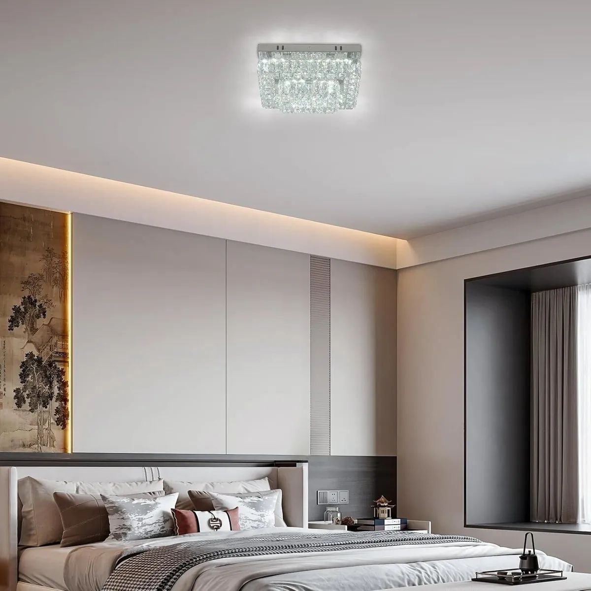 14 Inch Round Crystal Ceiling Light 3 Tier - Image 2