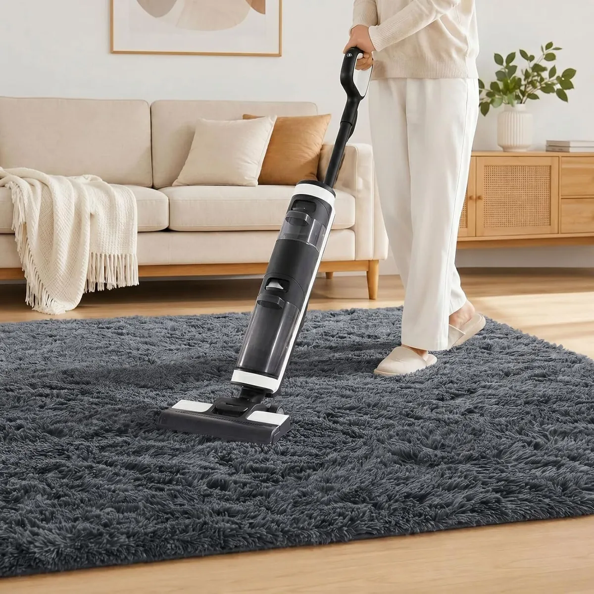 Fluffy High Pile Rugs Living Room Washable Large - Image 4
