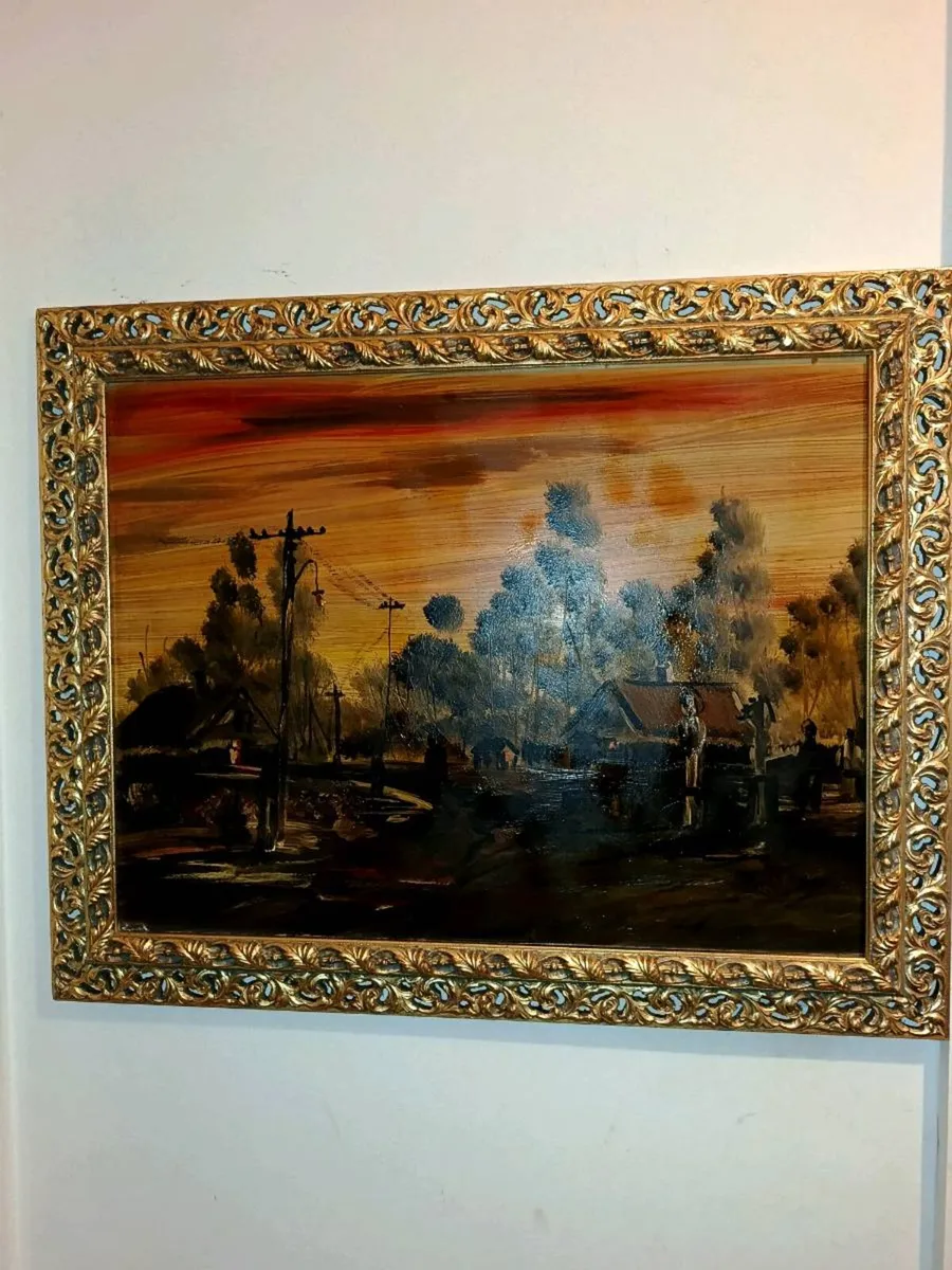 Large oil painting on board