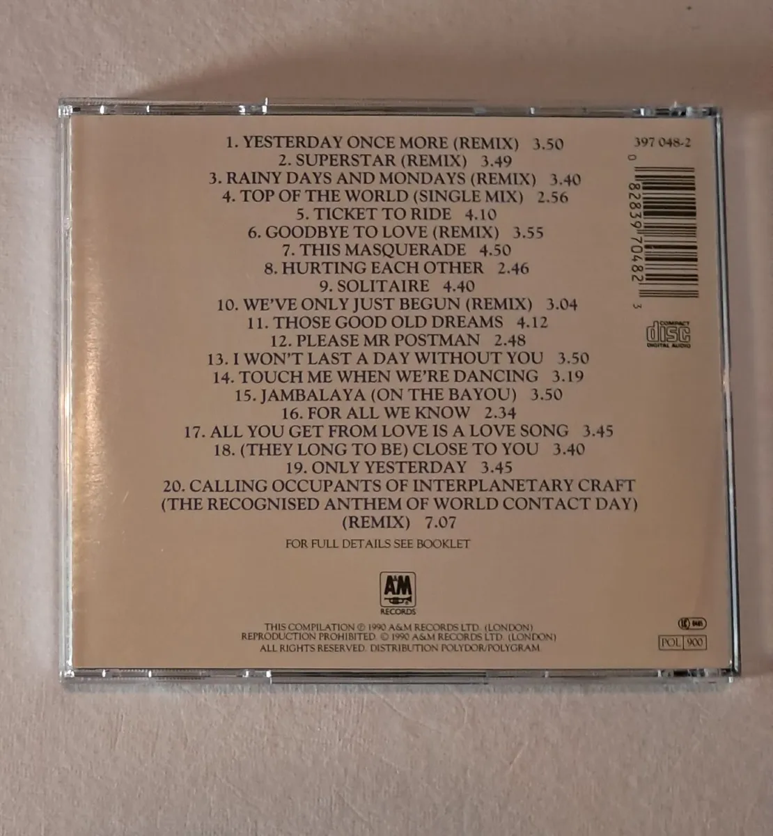 Carpenters Their Greatest Hits CD - Image 3