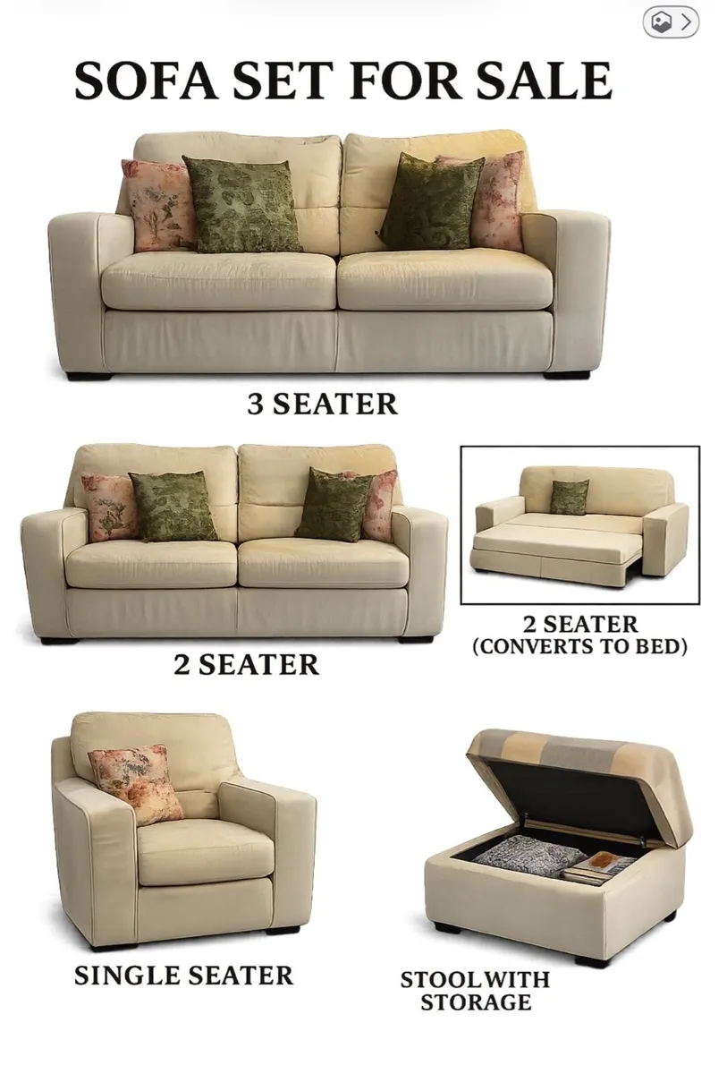 Sofa set and 2 coffee tables - Image 1