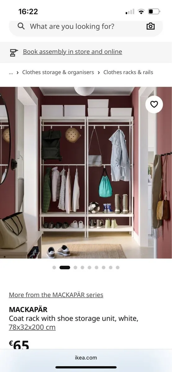 IKEA Mackapar cream clothes rail with shoe rack - Image 1
