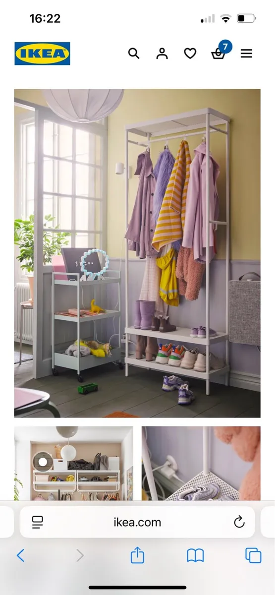 IKEA Mackapar cream clothes rail with shoe rack - Image 2