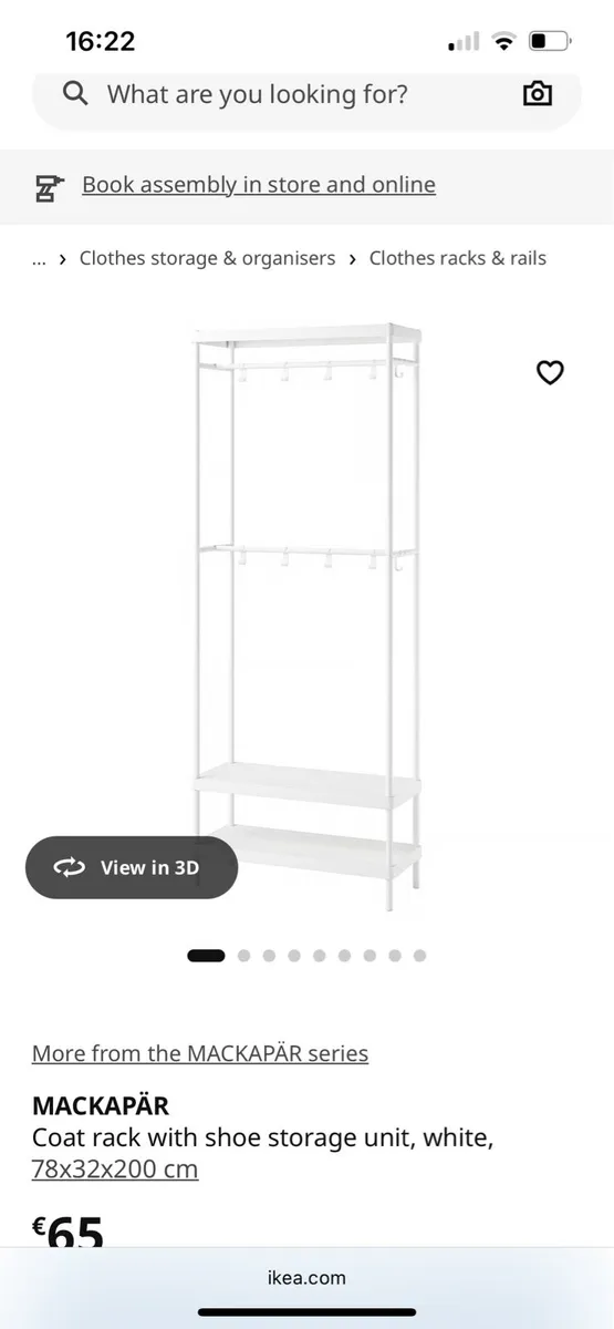 IKEA Mackapar cream clothes rail with shoe rack - Image 3