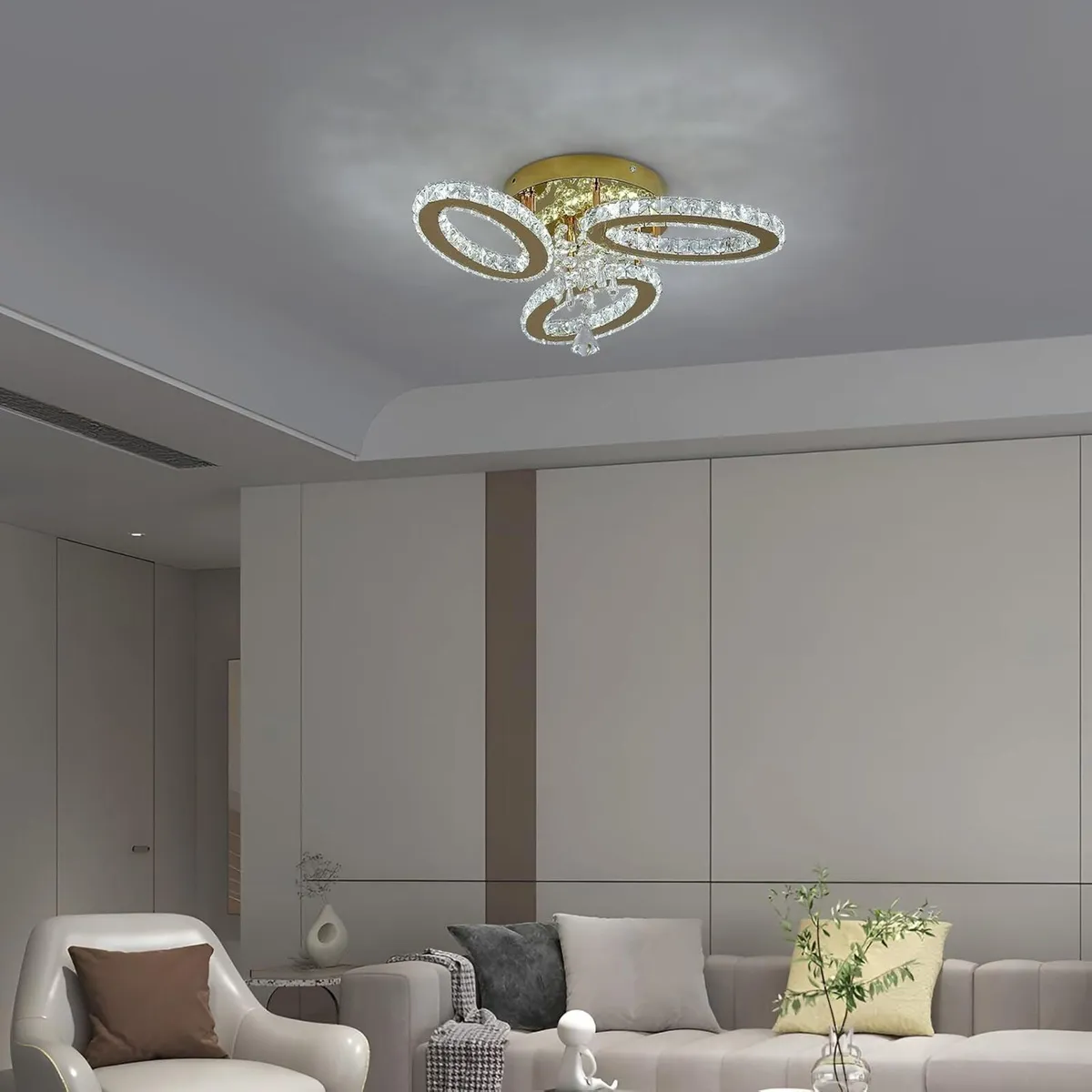 Crystal Chandelier Flush Mount Light Dining Room - Image 3