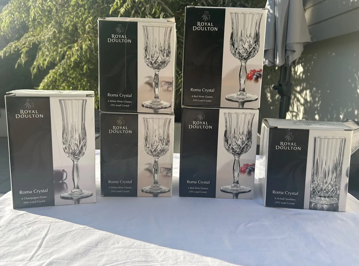 Royal Doulton Roma Crystal Glasses - unused - Image 1