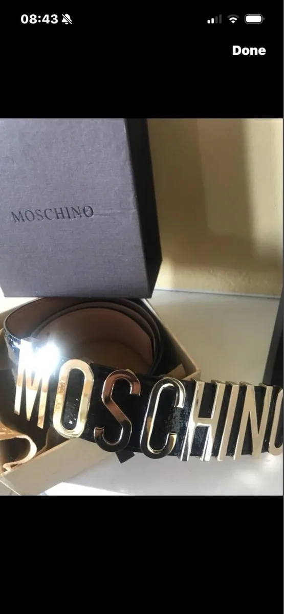 Moschino Logo Leather Belt - Image 2