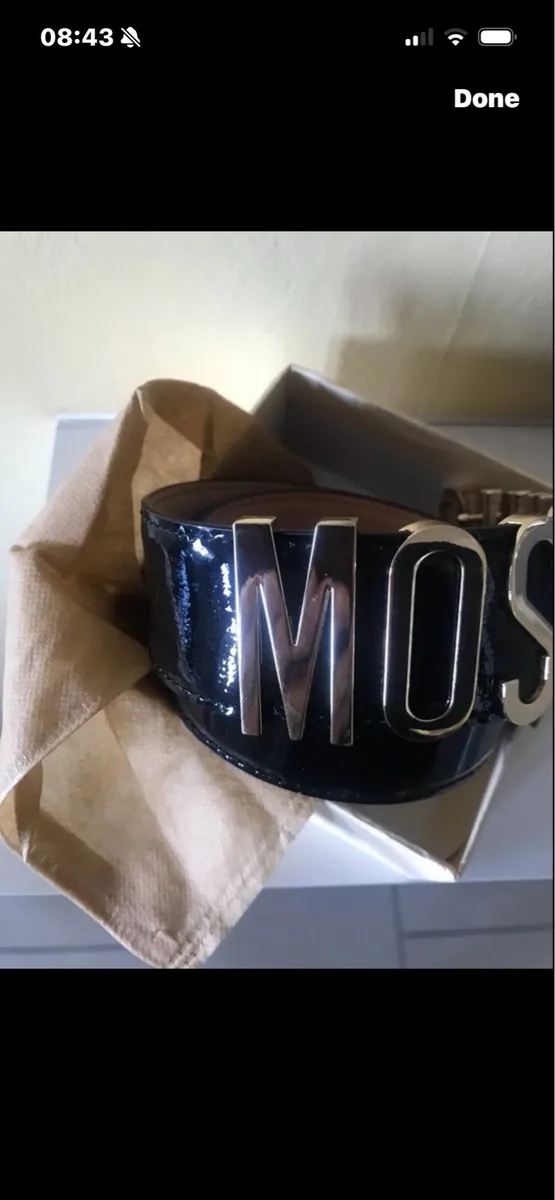 Moschino Logo Leather Belt - Image 3