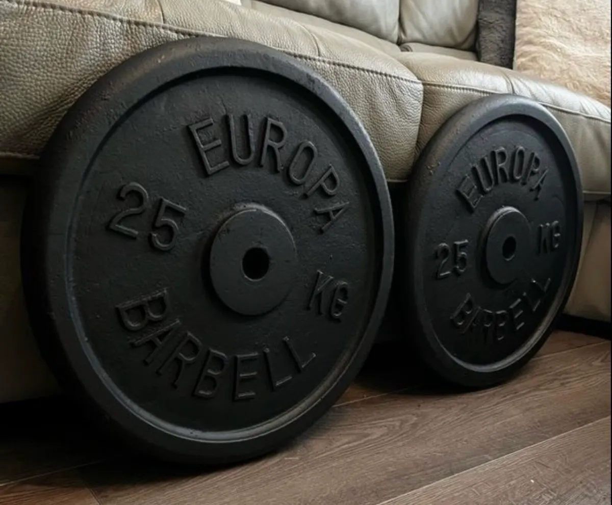 2x25kg standard 1” diameter cast iron weight - Image 2