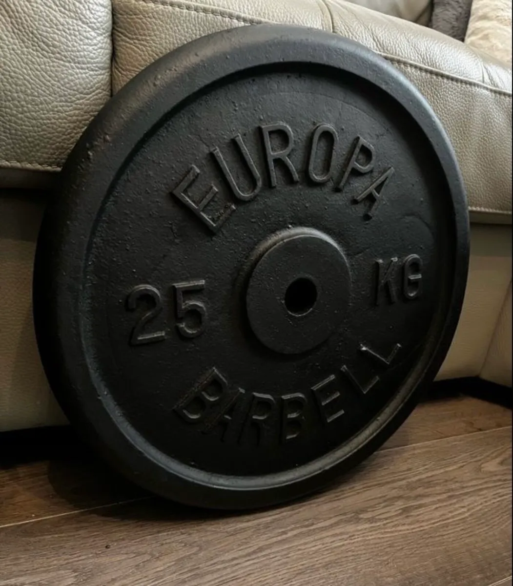 2x25kg standard 1” diameter cast iron weight - Image 3