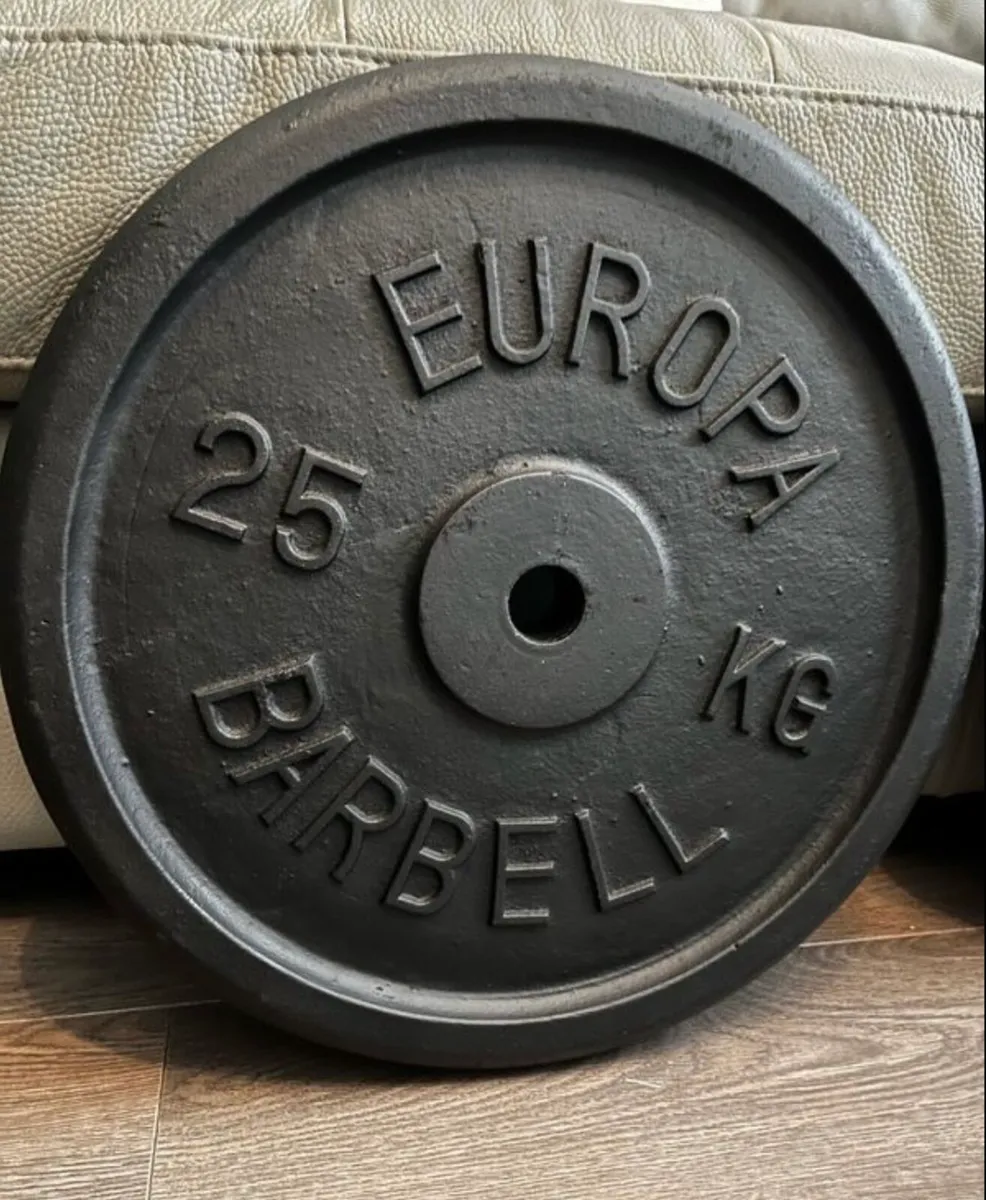 2x25kg standard 1” diameter cast iron weight - Image 4
