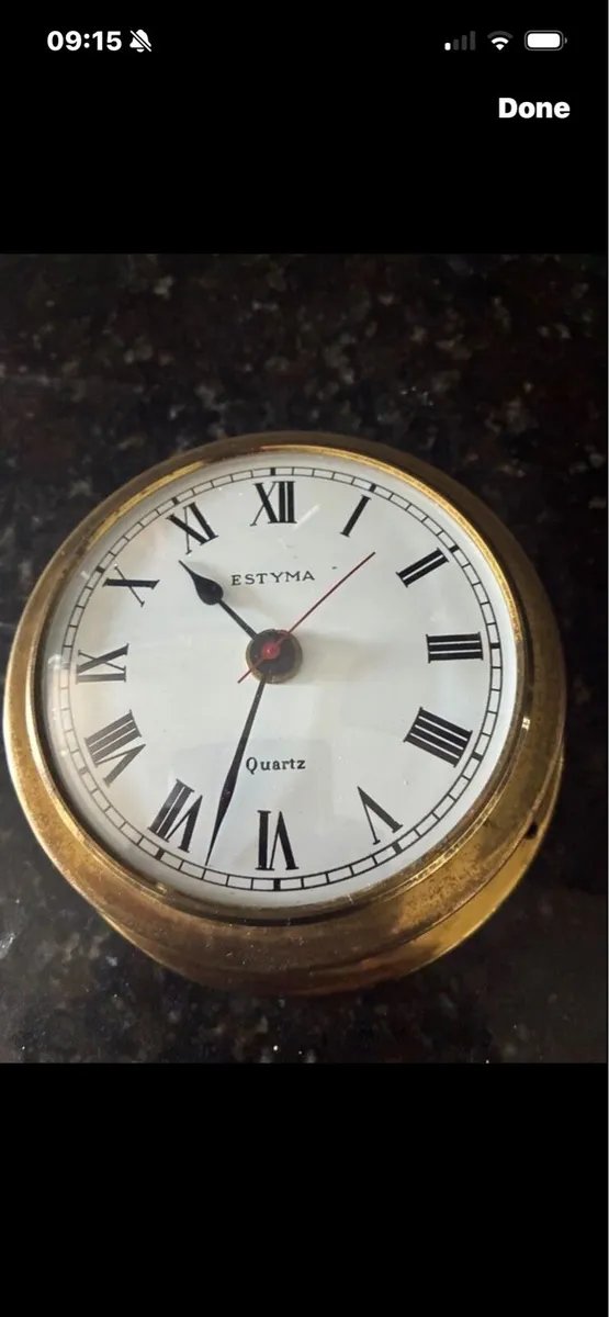 Vintage Brass Clock - Image 1