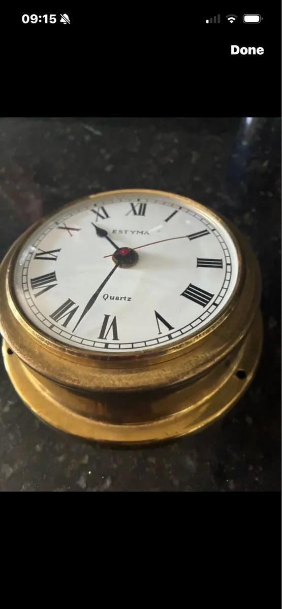 Vintage Brass Clock - Image 2
