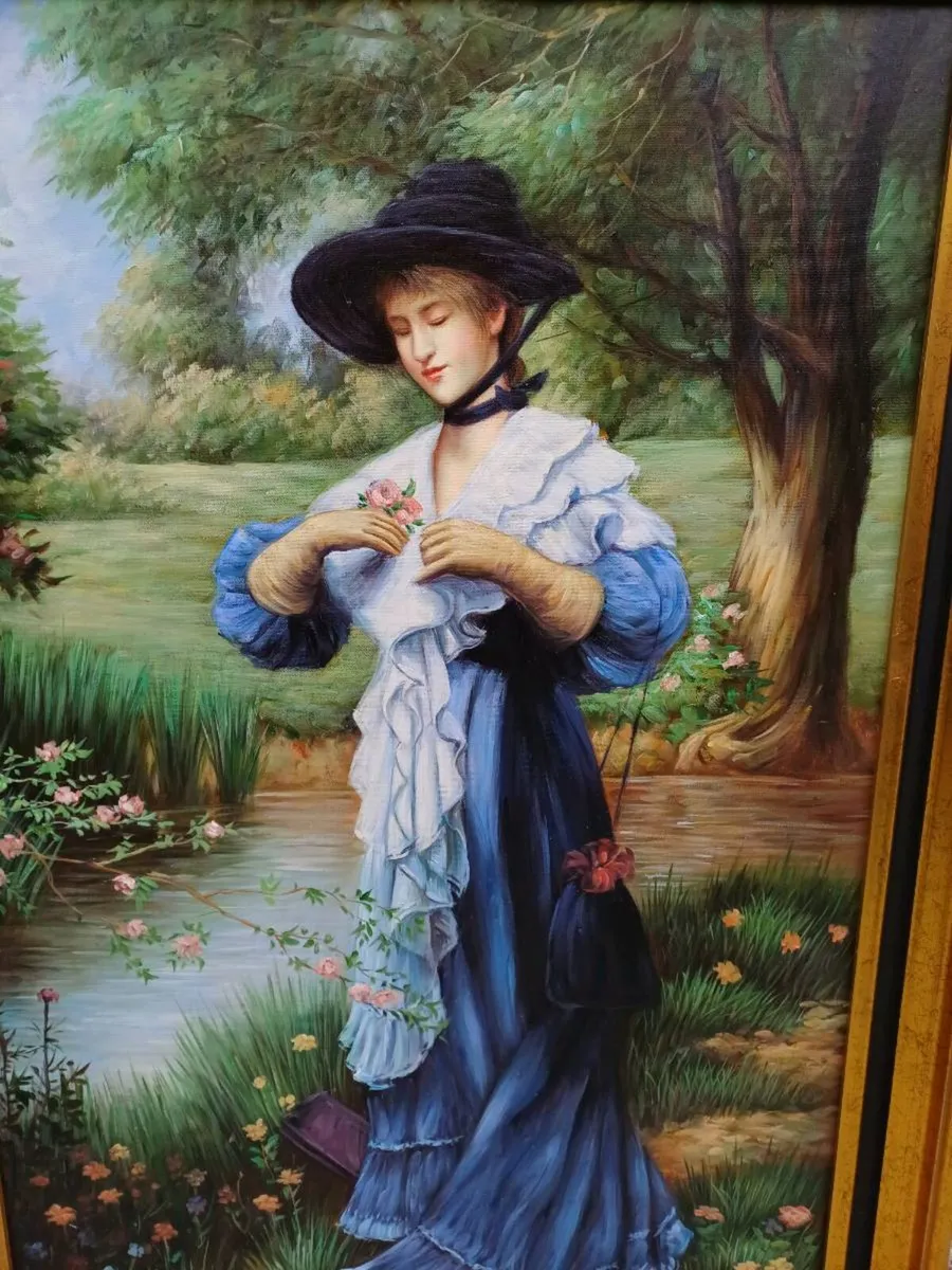 Large Vintage Canvas Picture - Image 3