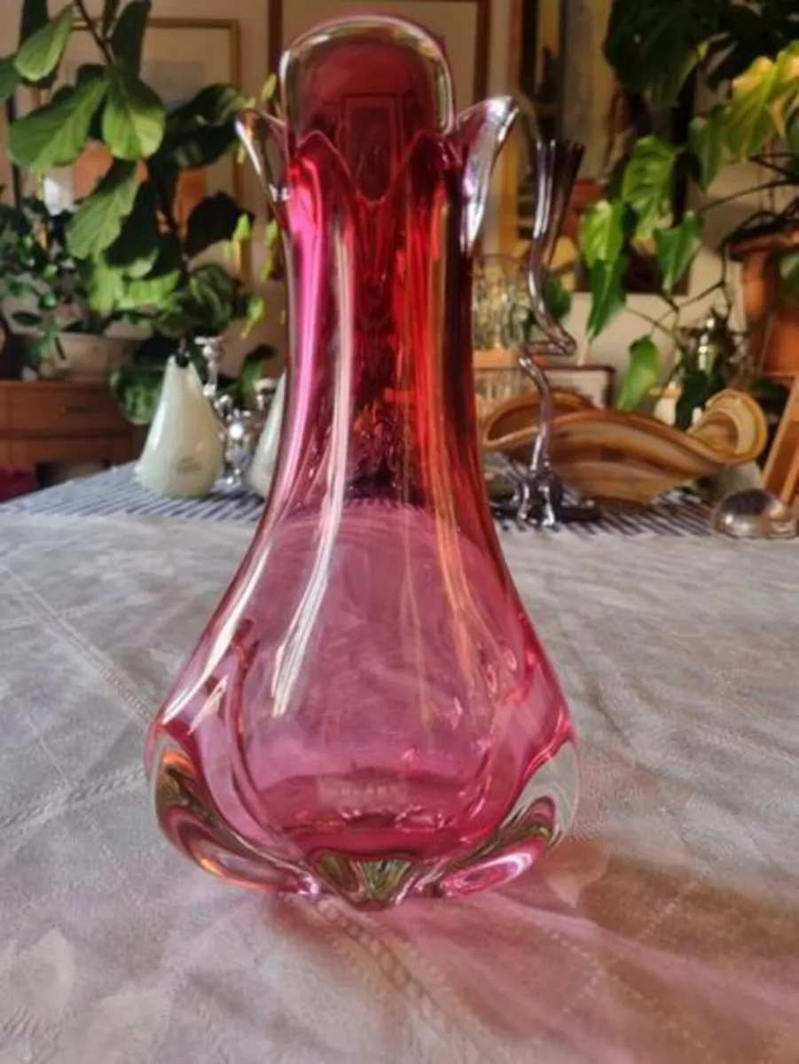 Murano Glass Ruby Vase - Image 1