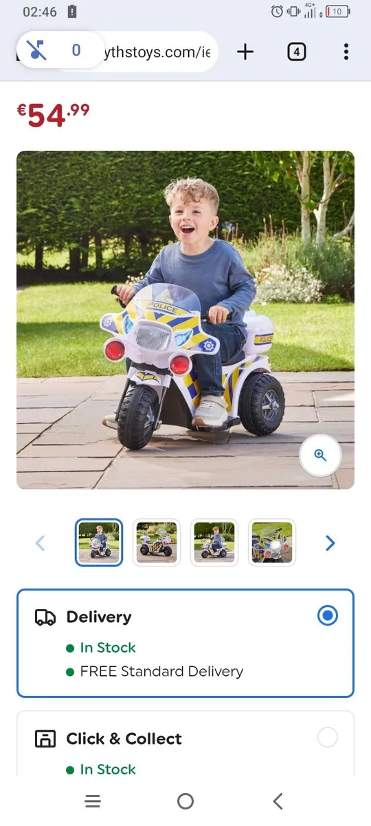 Kids police battery trike