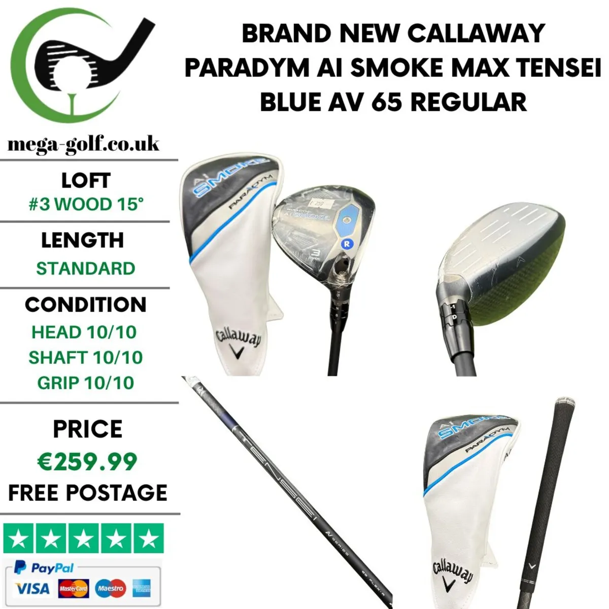 Brand New Callaway Paradym Ai Smoke Max #3 Wood 15 - Image 1