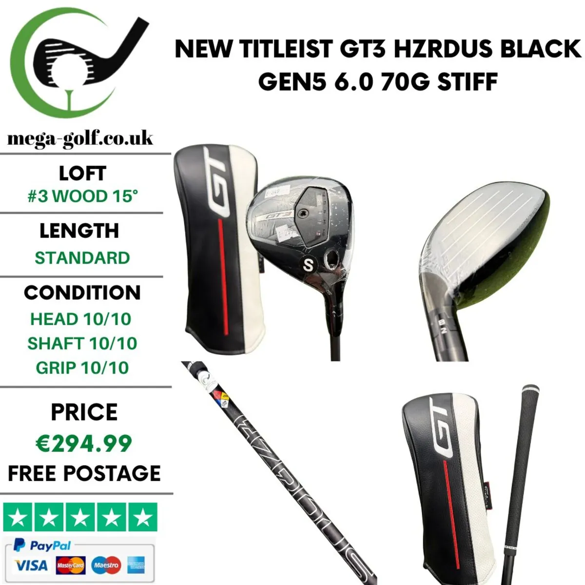 New Titleist GT3 #3 Wood 15° / Stiff - Image 1