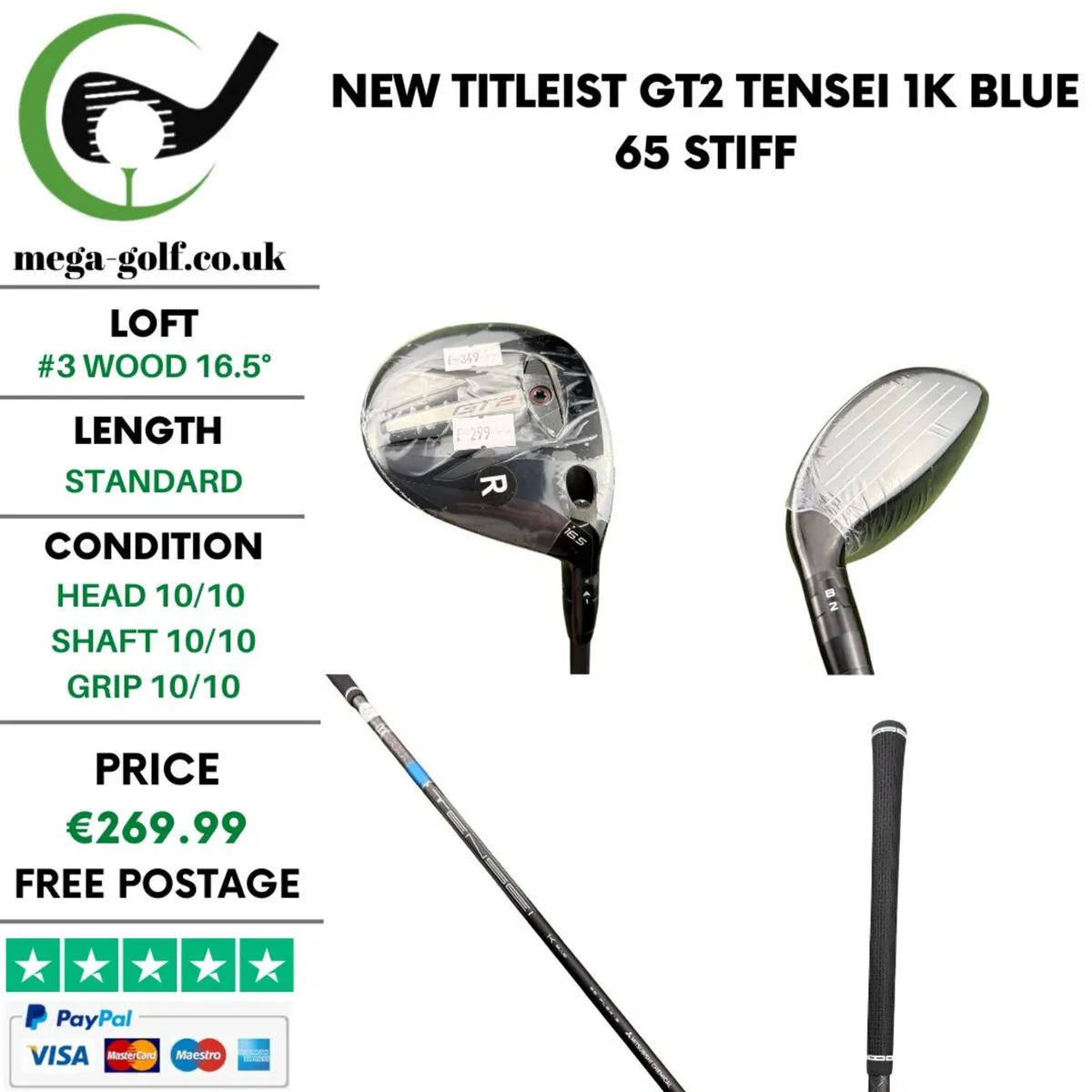New Titleist GT2 #3 Wood 16.5° / Stiff - Image 1