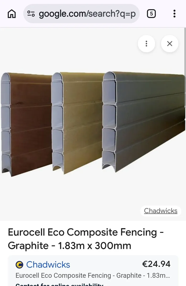 Composite Fence panels 1830 x 300mm - Image 1