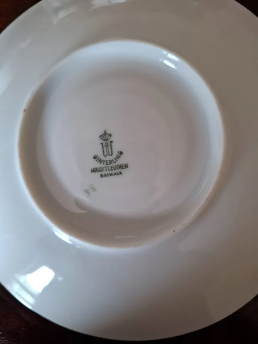 Vintage Bavarian Porcelain Tea Cups & Saucers - Image 2