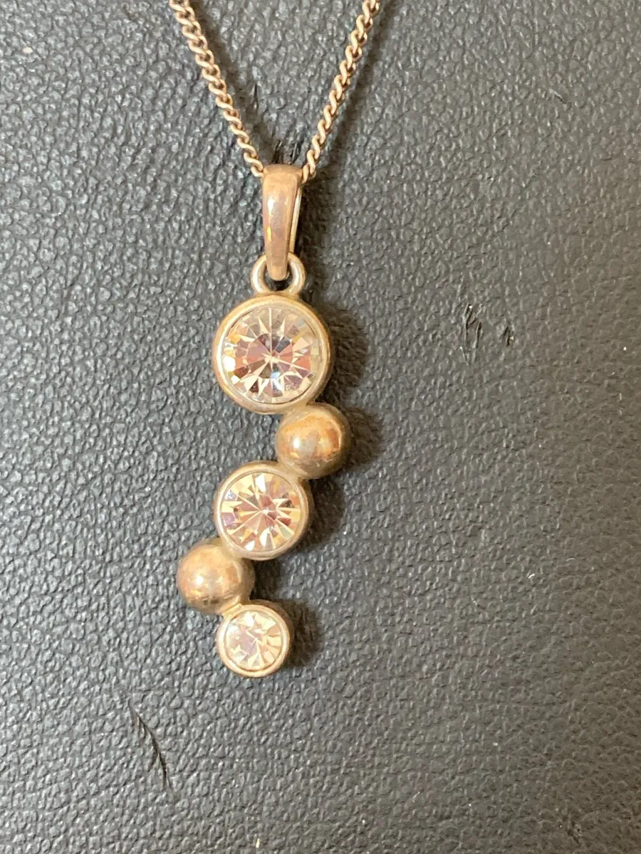 Sterling Silver chain and CZ pendant - Image 2