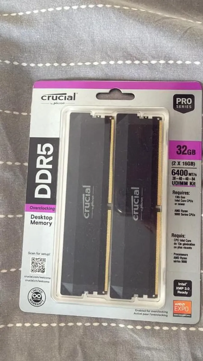 Crucial Pro DDR5 32GB (2x16GB) 6400MT/s Desktop RAM