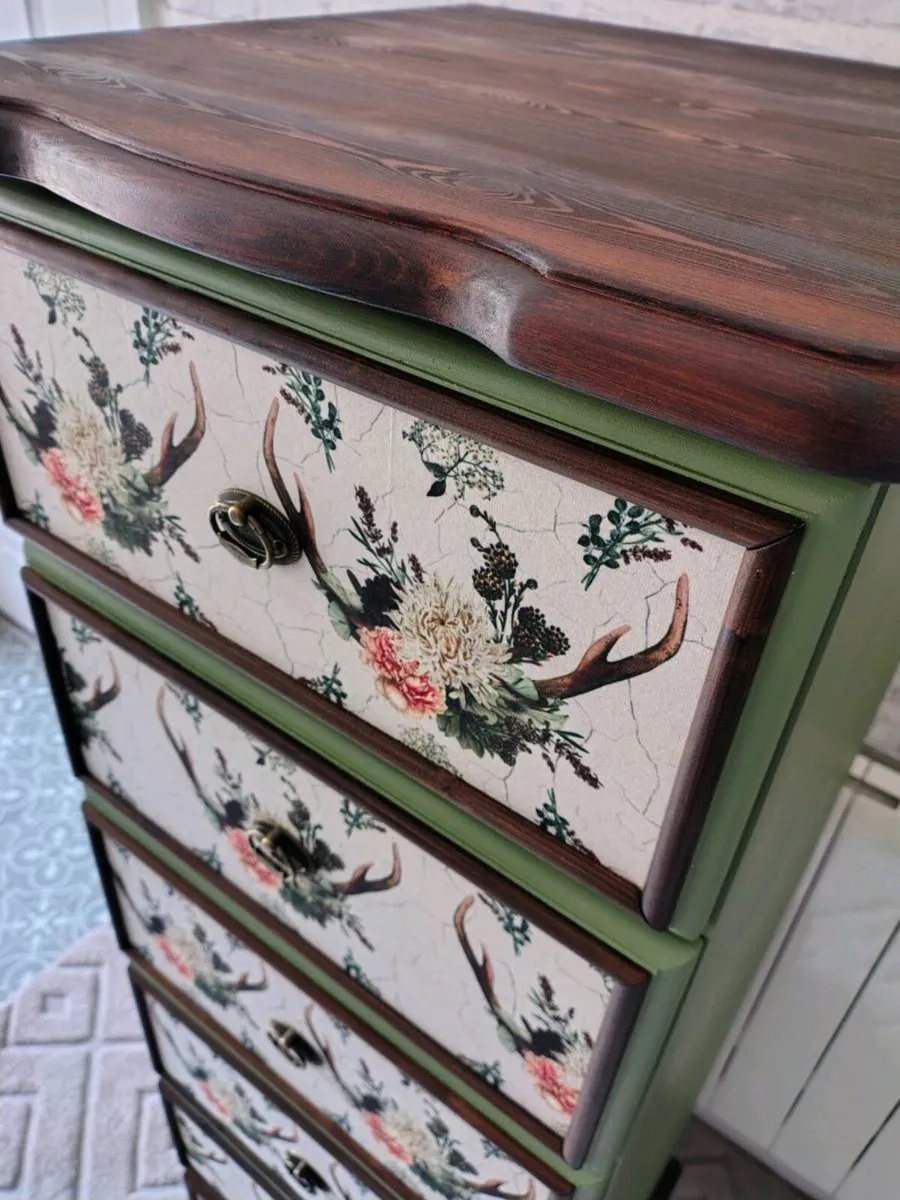 Tall boy chest of drawers - Image 4