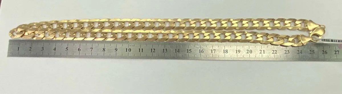 Men’s gold curb link chain - Image 2
