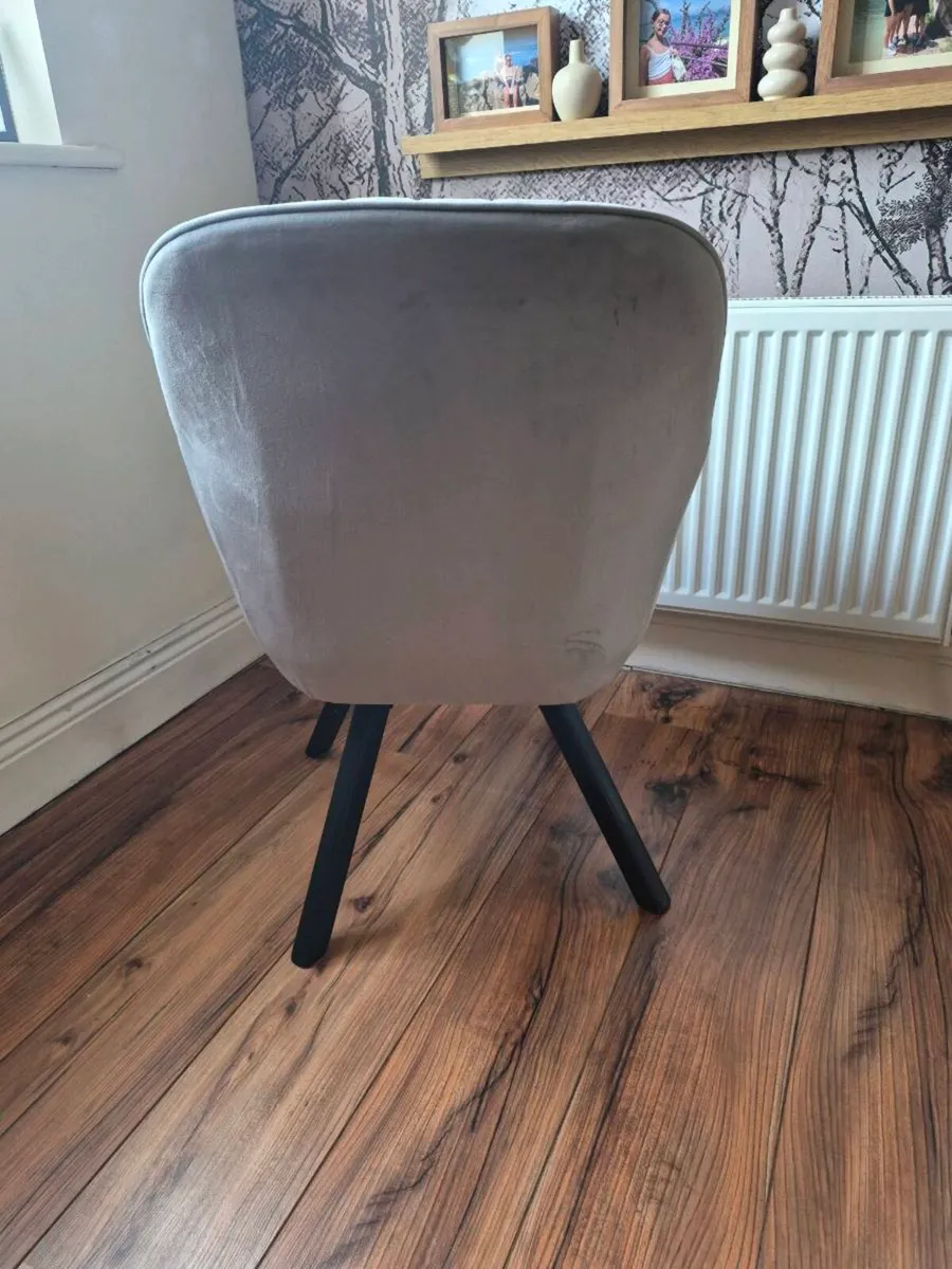 Grey swivel armchair grey suedette armchair - Image 2