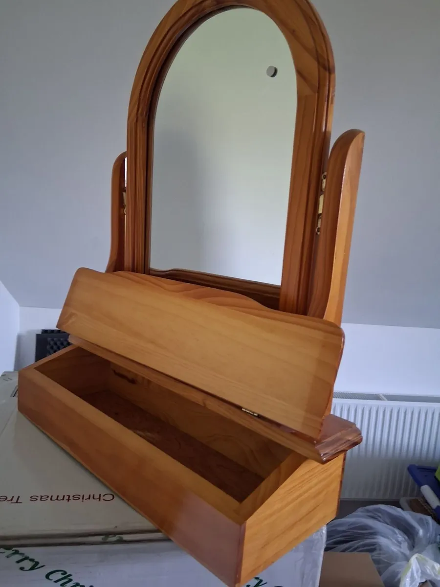 Pine Swing Mirror on Stand - Image 2