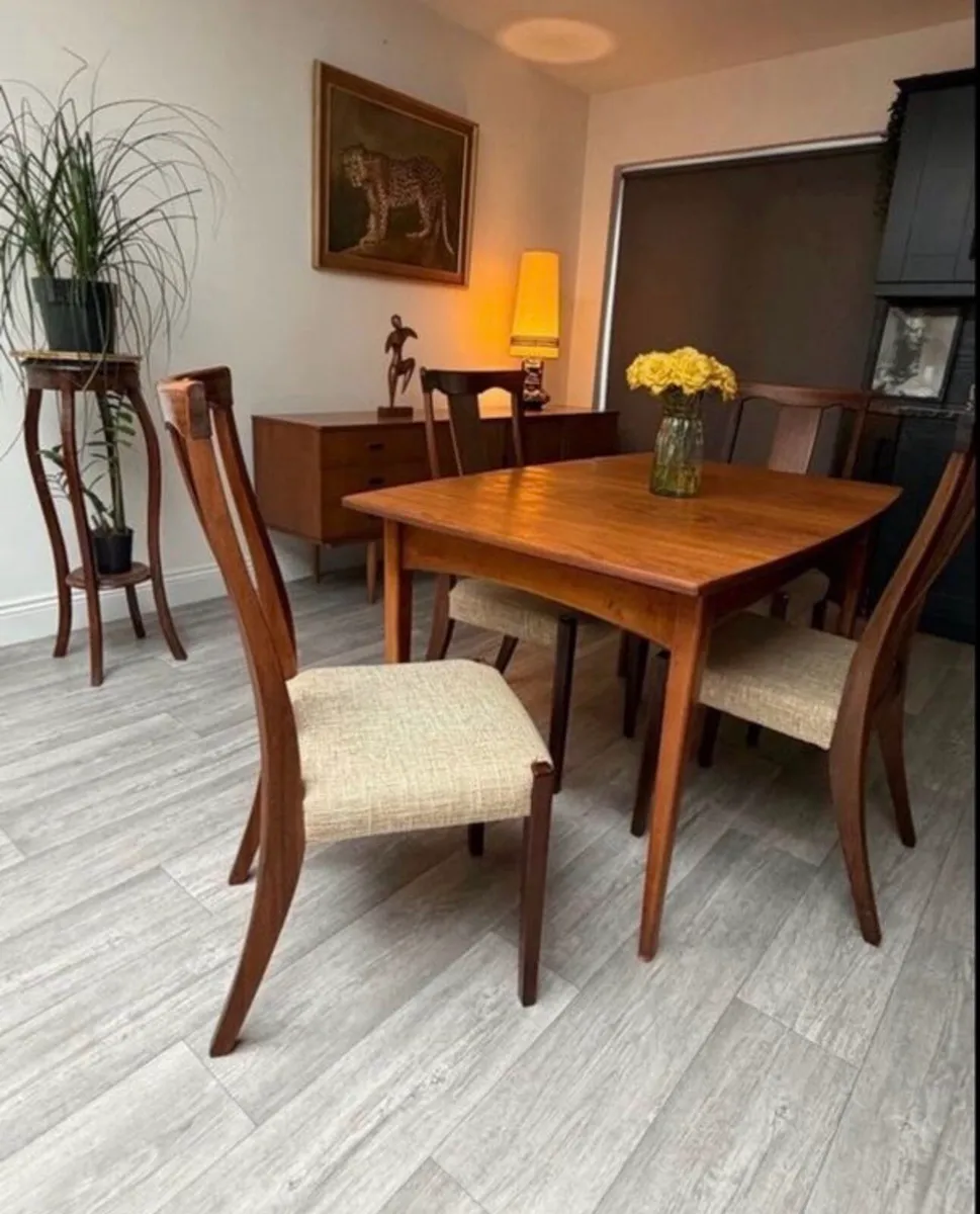 Mid Century Dining Chairs x 4 - Image 2