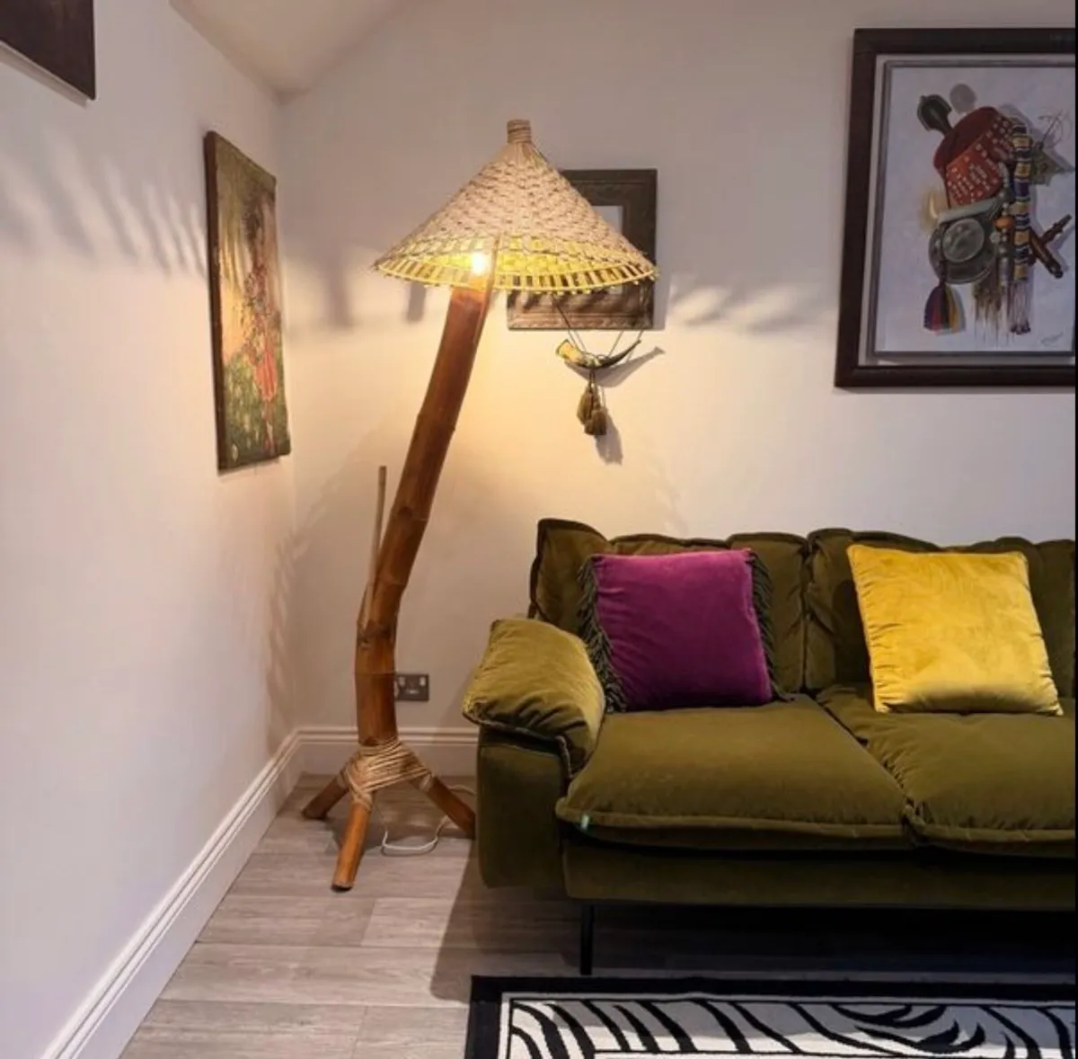 Mid Century Bamboo Floor Lamp - Image 1
