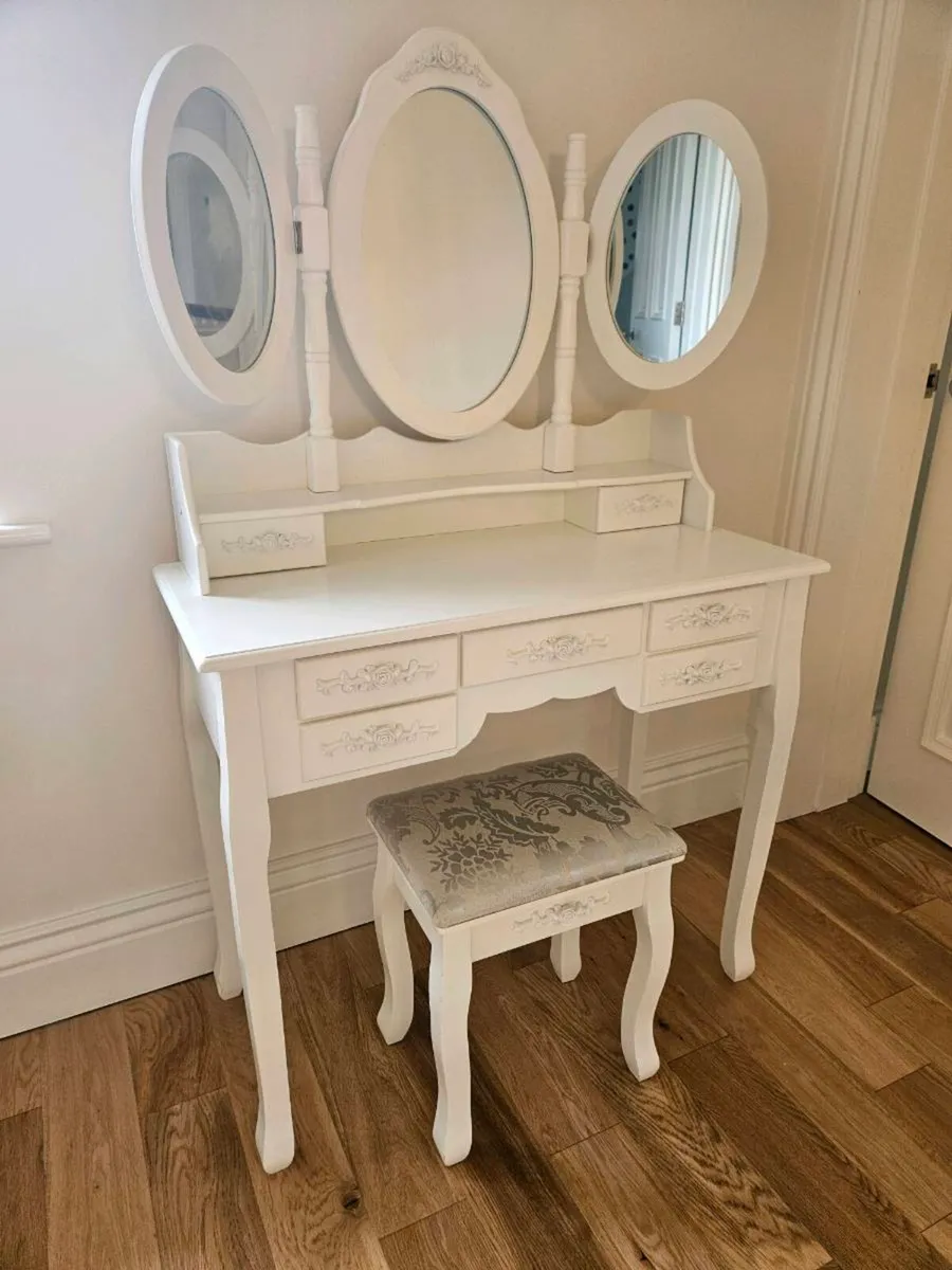 Vanity table and stool