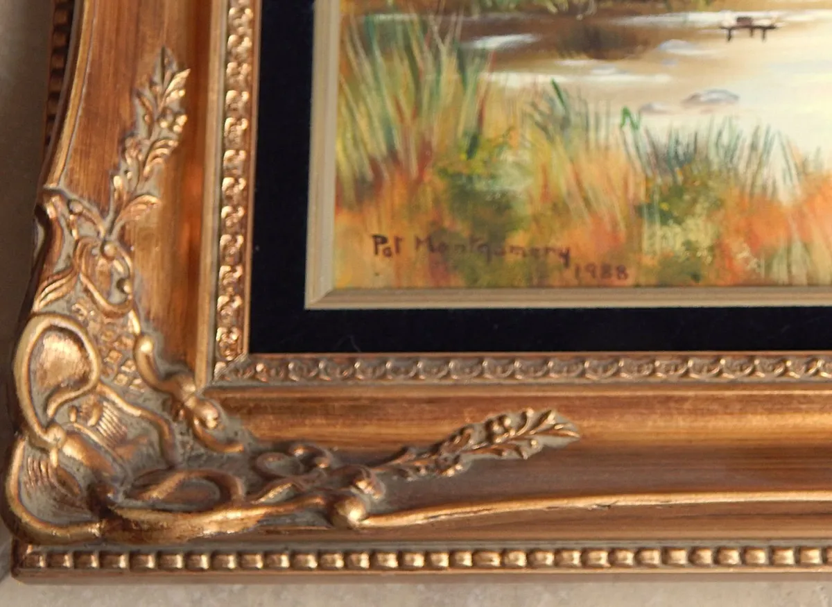 Large Vintage Signed Oil on Canvas Painting - Image 2