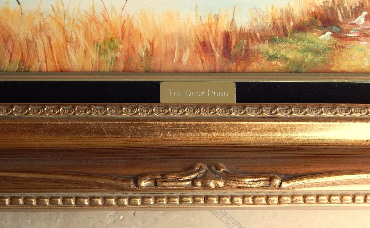 Large Vintage Signed Oil on Canvas Painting - Image 3