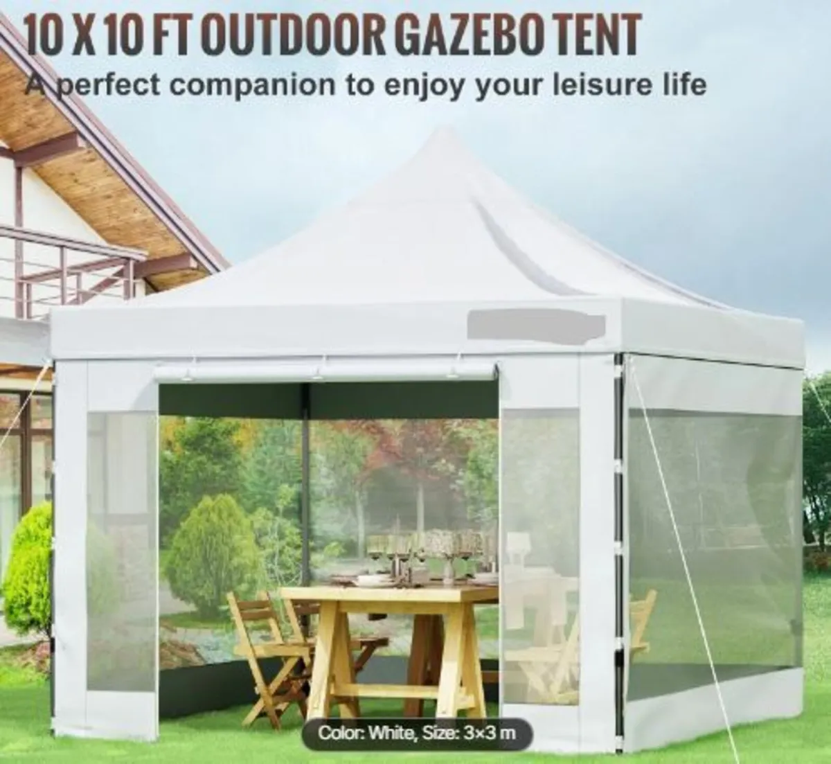 304.8 x 304.8 cm Pop Up Canopy Tent - Image 3