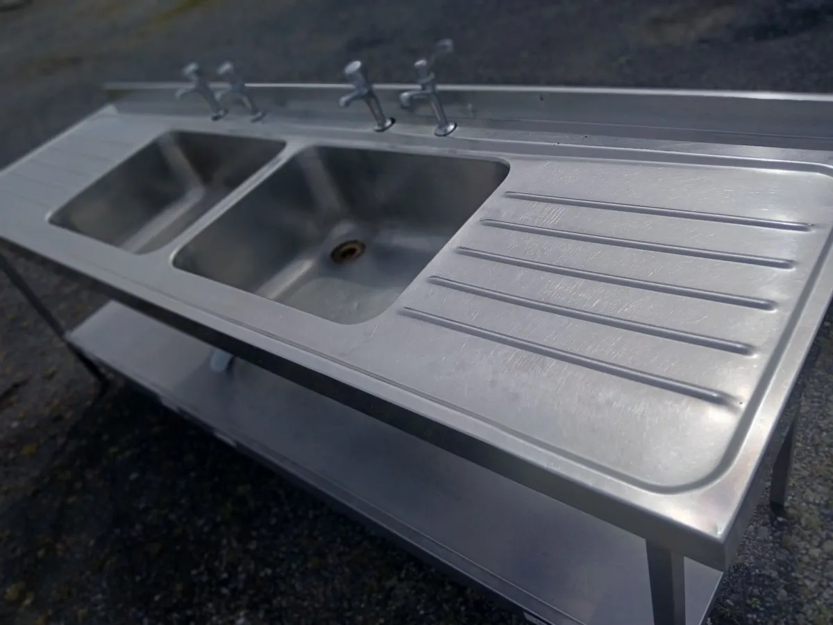 Staneless steel cabbinet double sink unit complete - Image 2