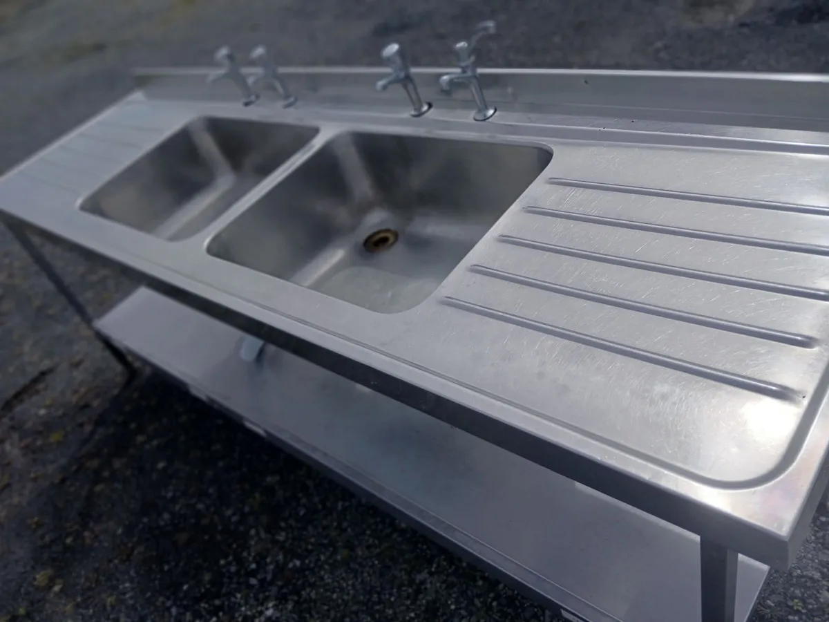 Staneless steel cabbinet double sink unit complete - Image 3