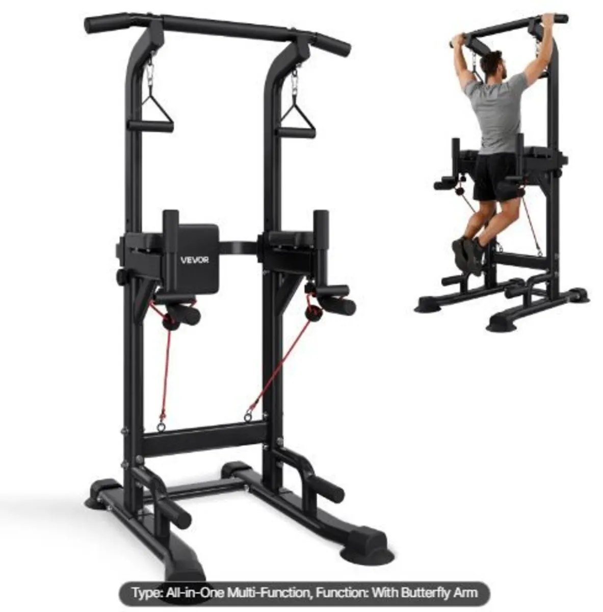 Pull Up Bar, 150kg Power Tower Dip Station - Image 1
