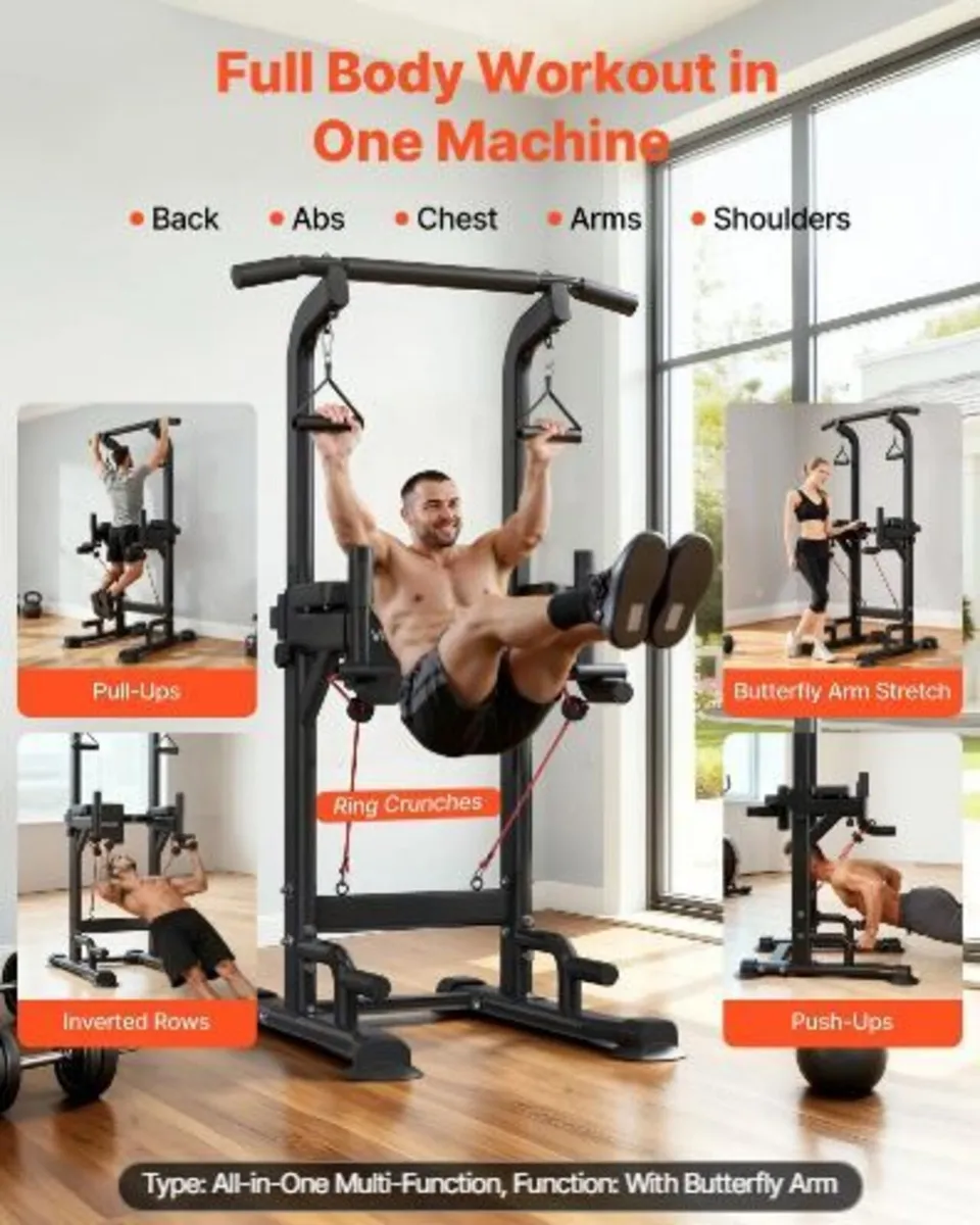 Pull Up Bar, 150kg Power Tower Dip Station - Image 2