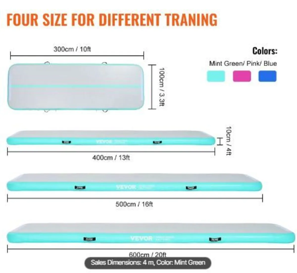 4 m Air Track Inflatable Training Tumbling - Image 1
